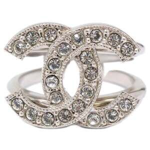CHANEL Silver Logo Ring